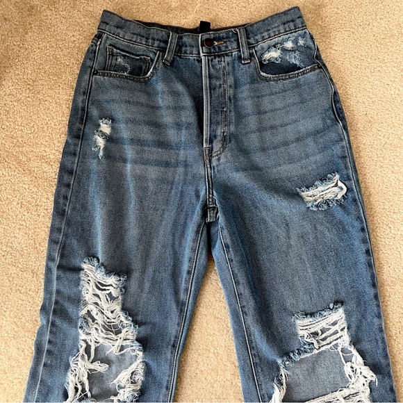 Windsor High Rise Ripped Straight-Leg Jeans - Picture 6 of 6